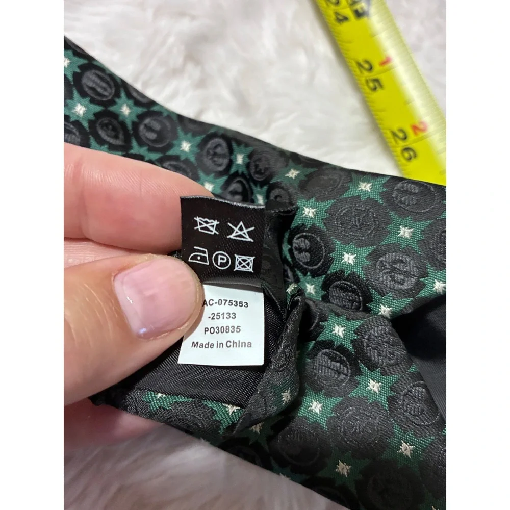 Star Wars Mens Necktie Black Green Geometric Galactic Empire Rebel Alliance Logo